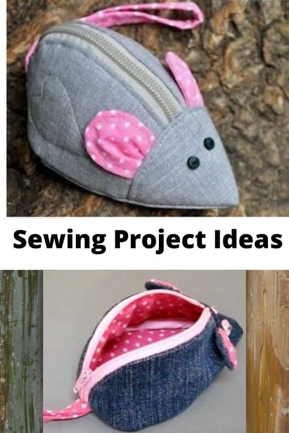 Mouse zipper purse, seing project ideas