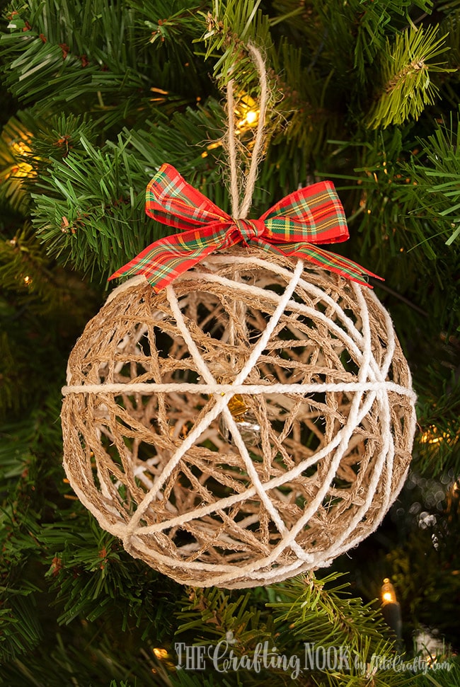 Twine ball christmas ornament tutorial